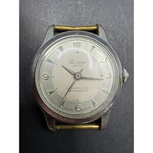 Vintage Bercona Sport Manual Wind Men's Wristwatch Silver Tone Working